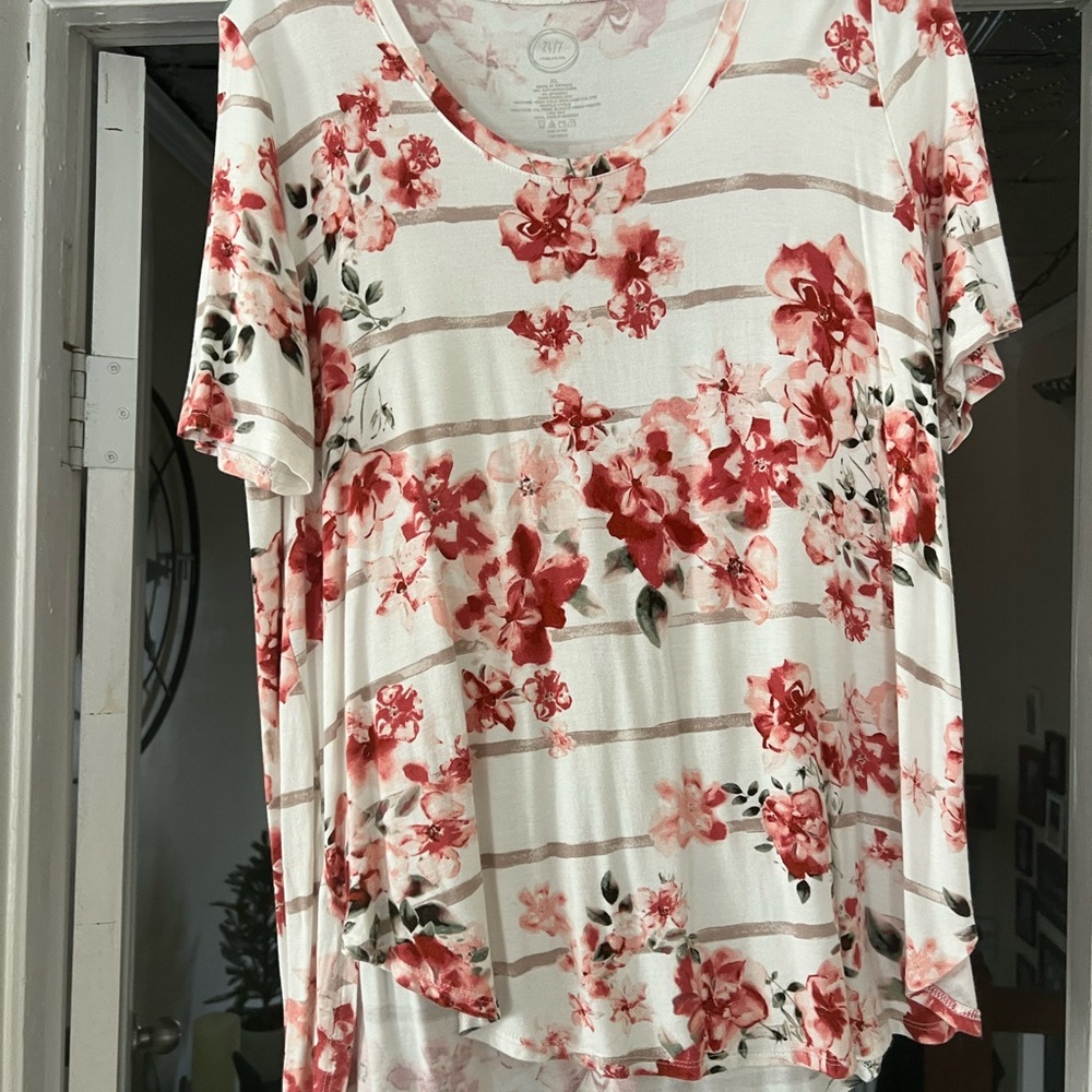Floral Striped Women's Top